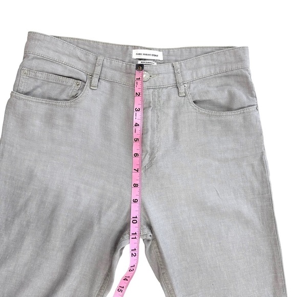 Isabel Marant Etoile US 4/FR 36/small stretch linen-blend gray cropped pants - Picture 11 of 13